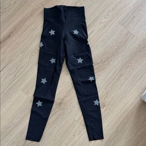 Ultracor Black Leggings with Silver Star Accents